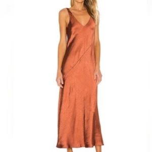 Line and Dot LouLou Satin Dress - Brown Size small